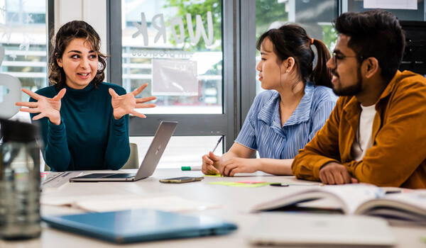 Three students on a work placement