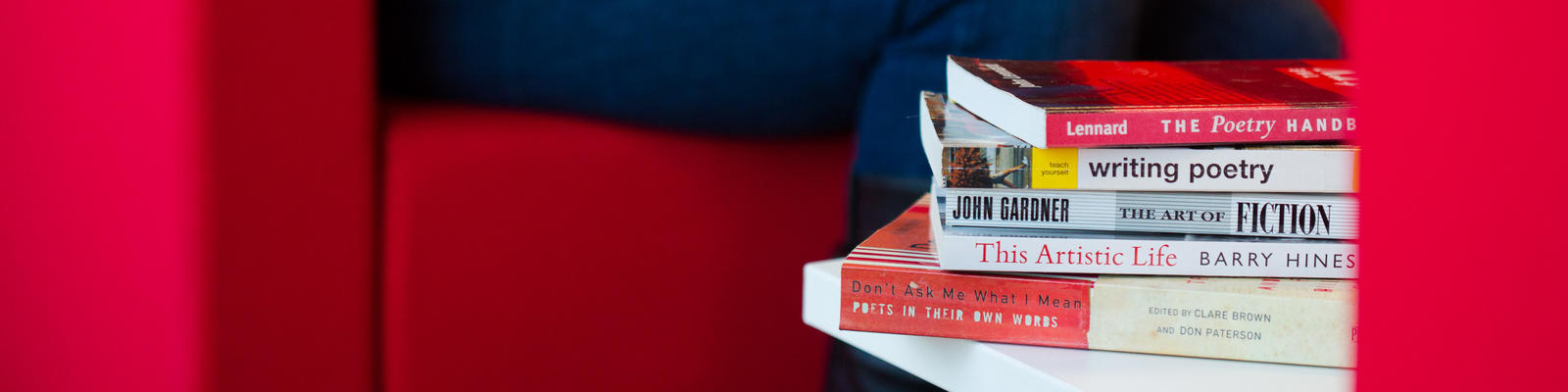 Books on a table