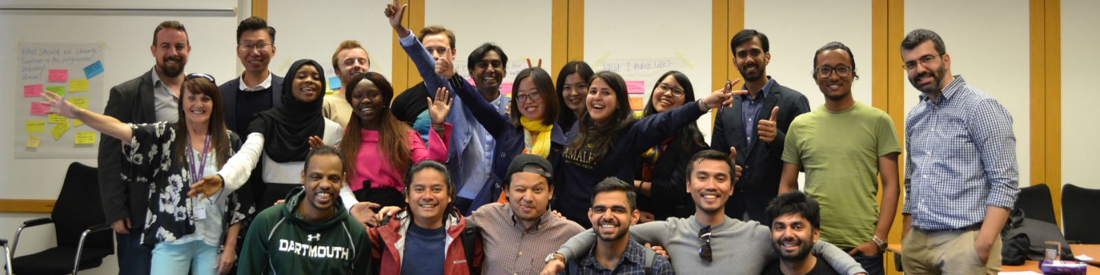 Large photo displaying international students