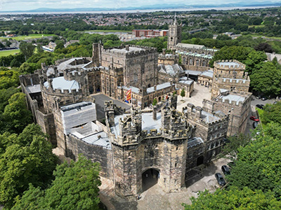 Lancaster castle from above