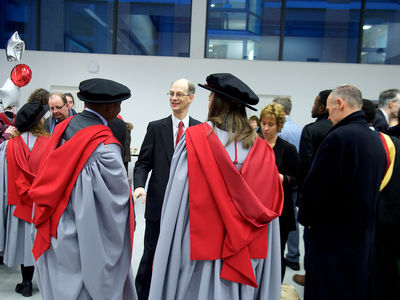 PhD graduates in gowns