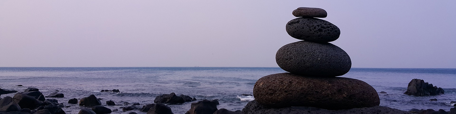 Stones balancing on a beach