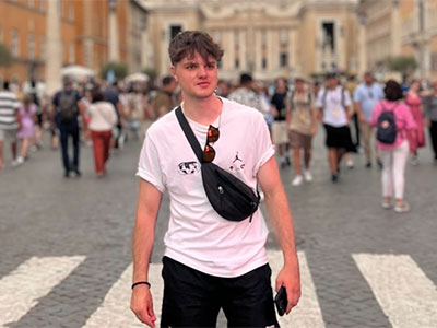 A picture of Kieran in Italy
