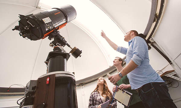 The telescope on the roof of the Physics building