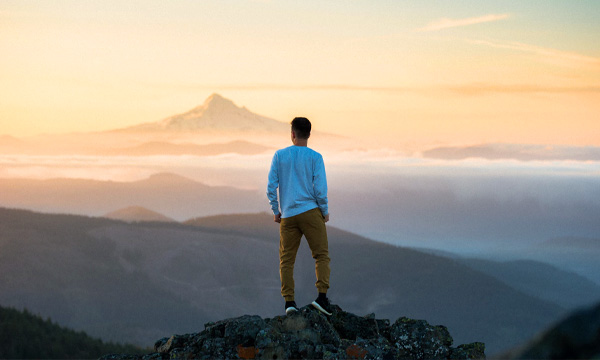 Person on mountain image