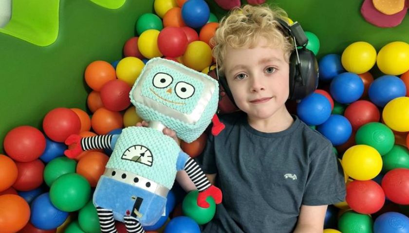 Kat's son Alex with Beep Beep