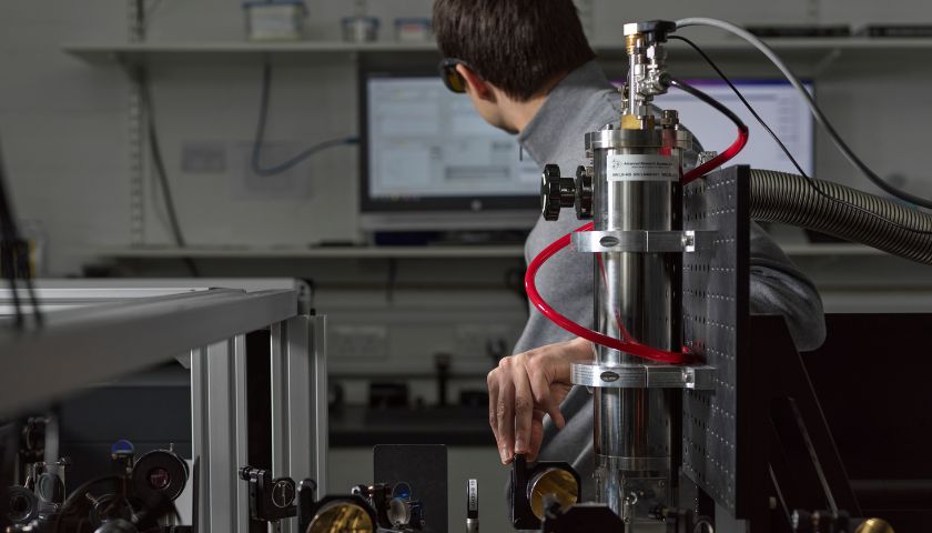 An academic in a Beams lab