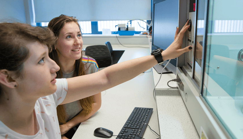 Students working in the Super Lab