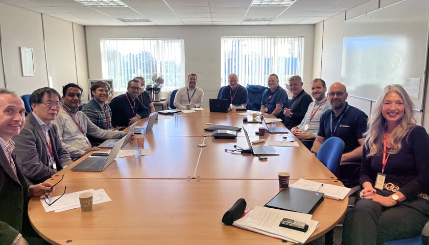 The AIRS NFM team in a boardroom at Westinghouse Springfields