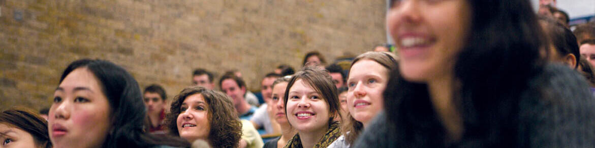 Year 12 students sat in a lecture theatre