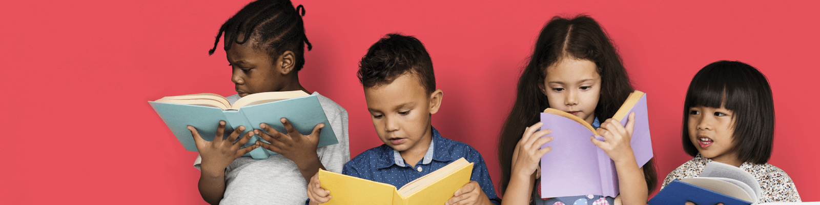 A group of children reading