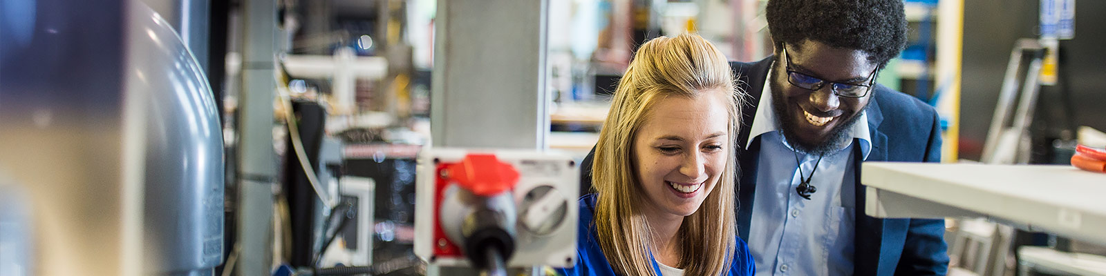 Two people working in the School of Engineering