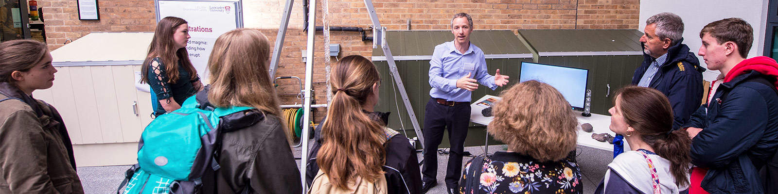 An academic gives a talk on an Open Day