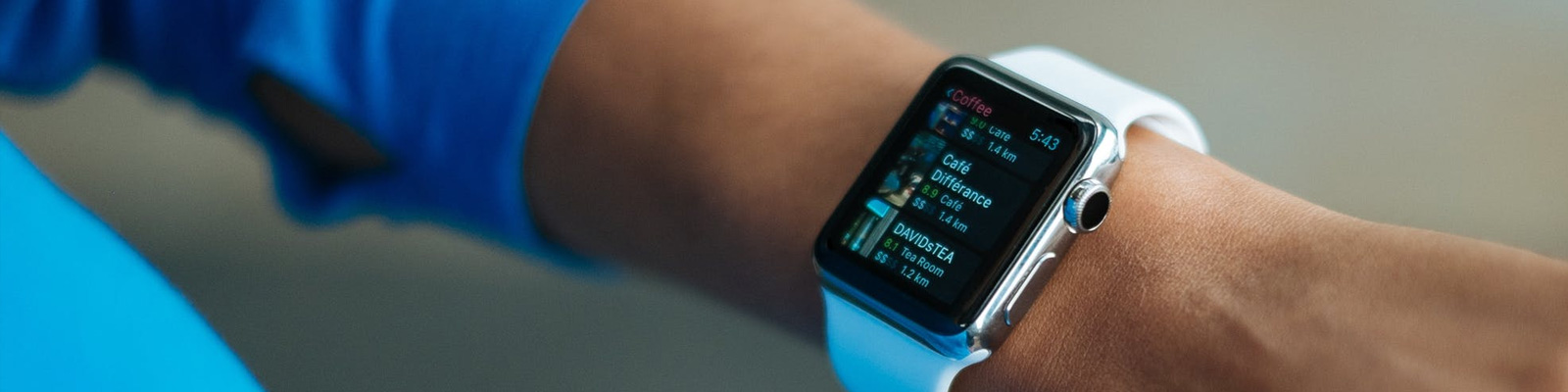 A person looking at smartwatch