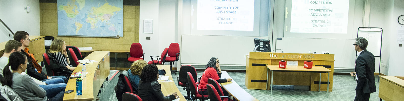 Students sitting through a Geography lecture