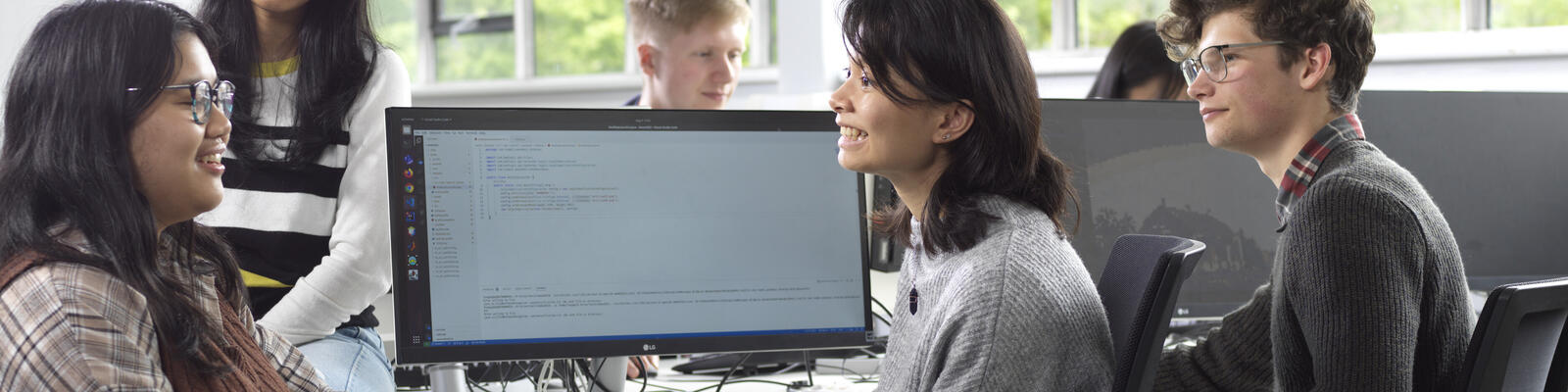 Students sat in the SCC labs