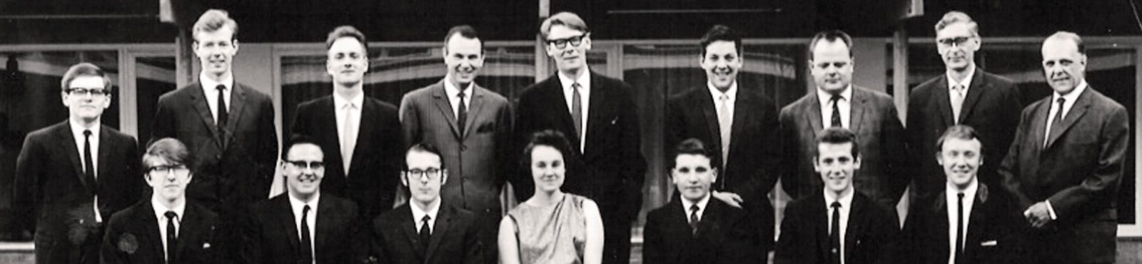 A black and white image of the old Maths Department at Lancaster