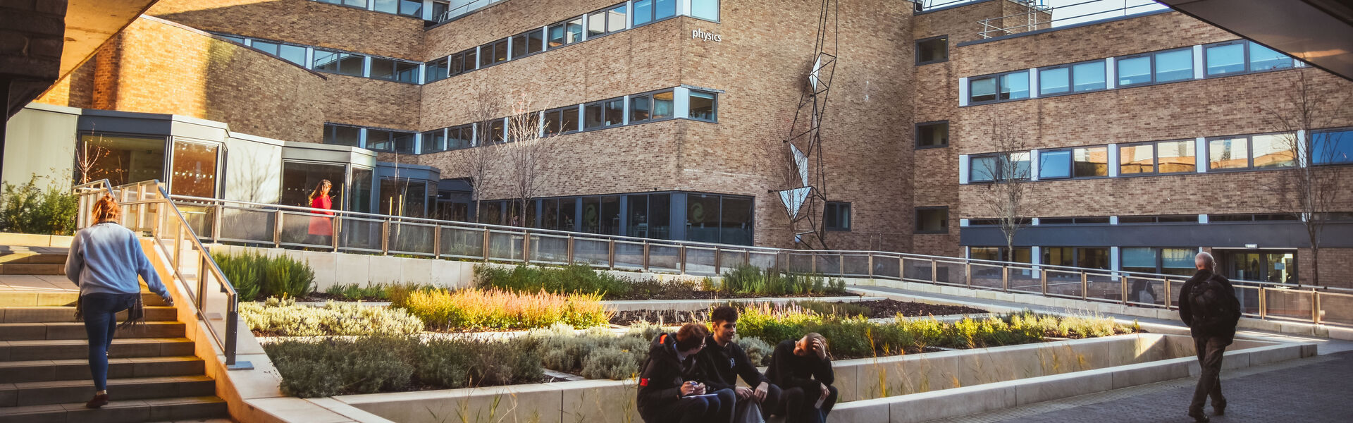 Outside of the physics building 