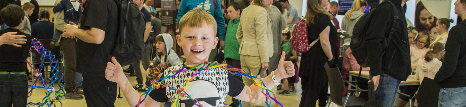 A schoolchild playing with a mathematical model