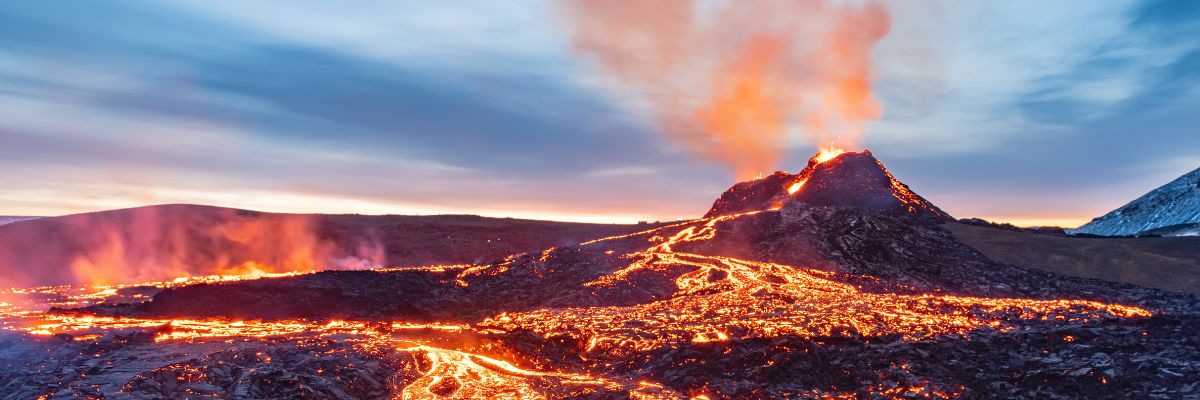 An erupting volcano