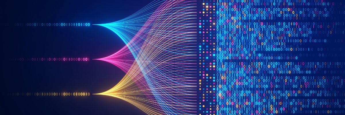 An artistic depiction of data transfer