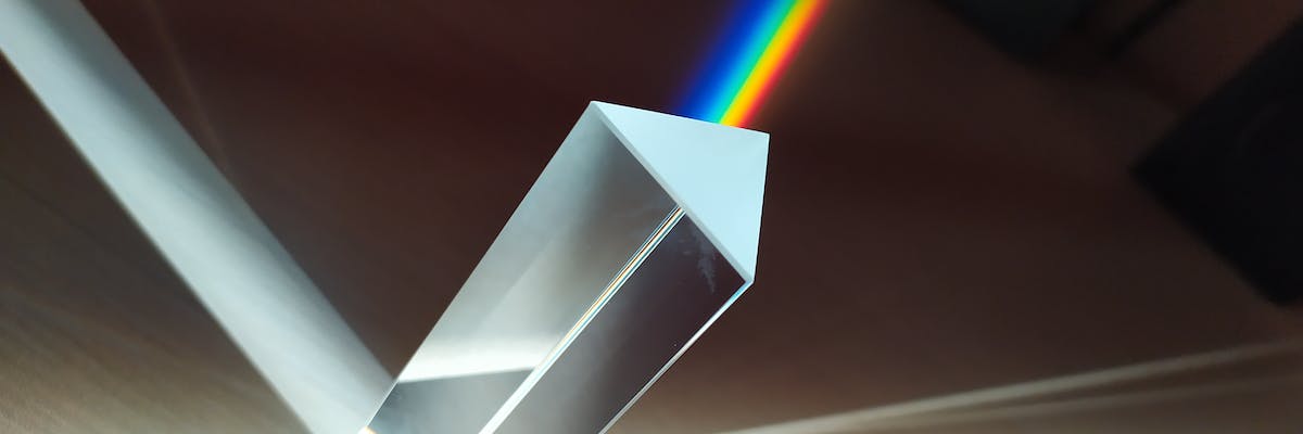 A prism diffracting light