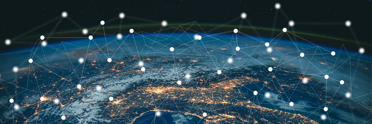 The world with interconnected lines between countries