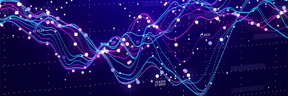 A series of graphs against a dark blue background