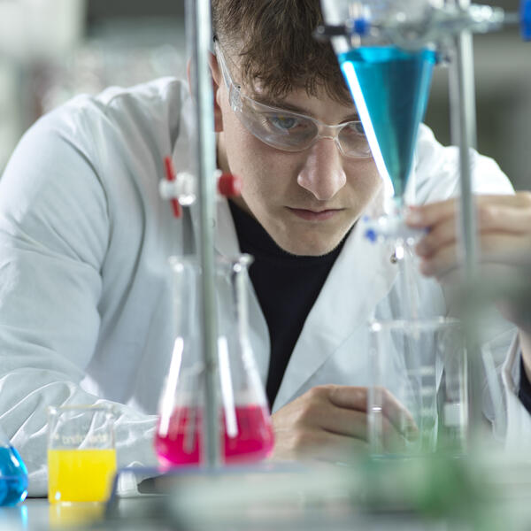 A student working in the Chemical Engineering labs