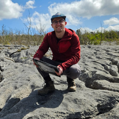 Ezra on a Limestone Pavement