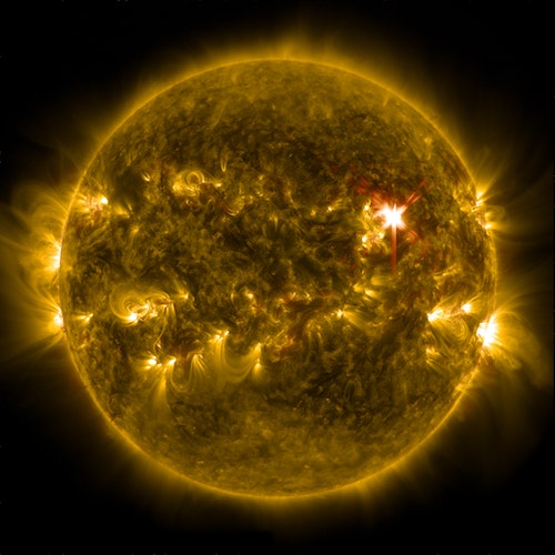 The sun and its solar flares