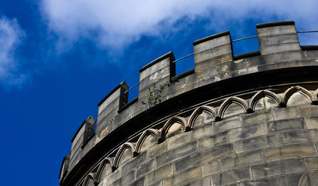 An image of one of the towers at Lancaster Castle