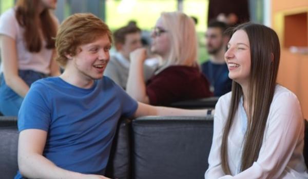 students sitting talking