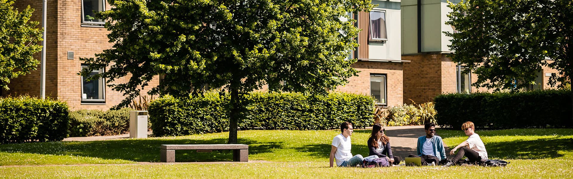 group of students on the grass at Lancaster Square