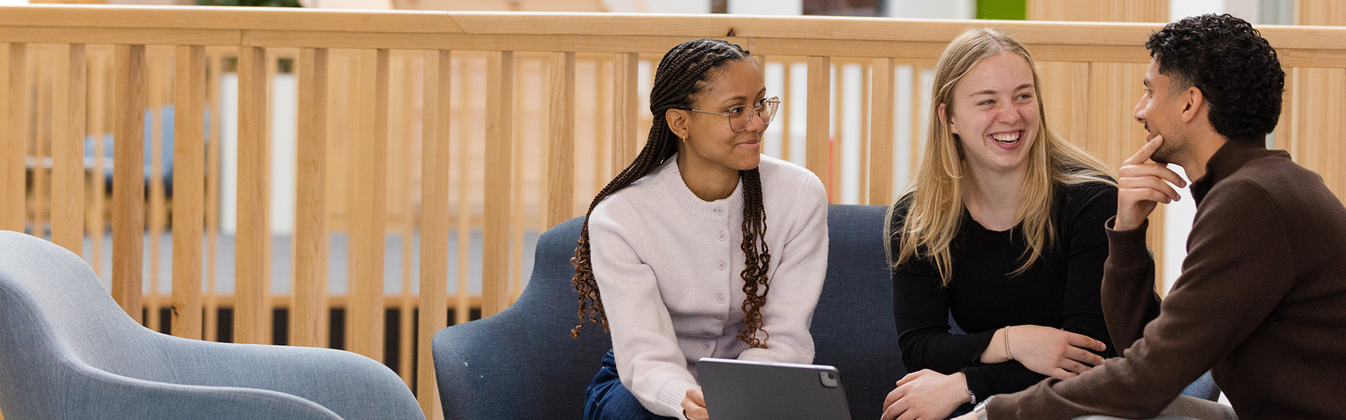 Students are studying in the management school 