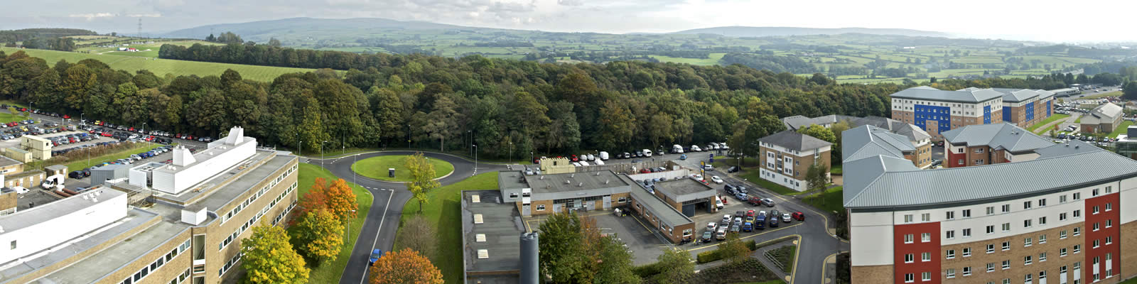 Lancaster Campus panorama view from above