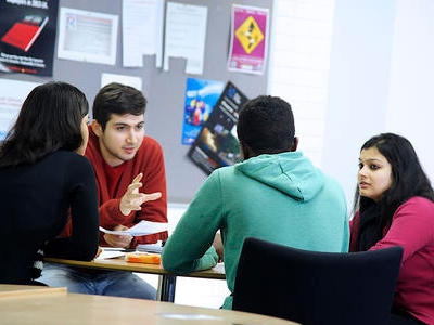 group of students working