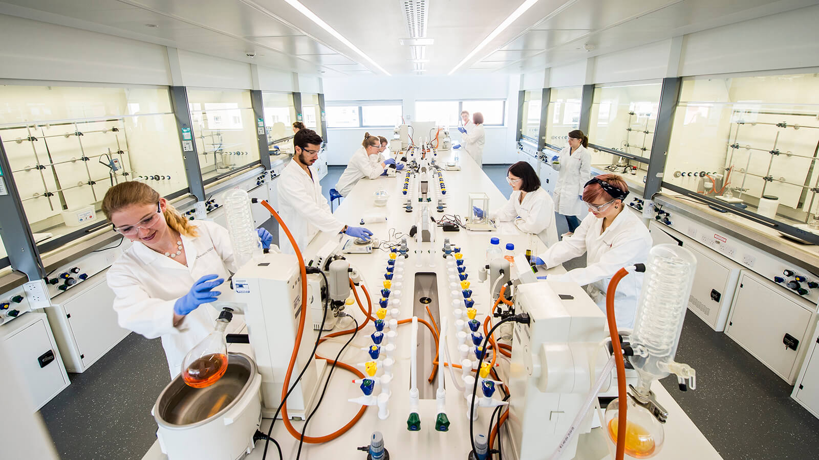 Students in a chemistry lab