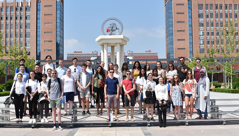 Students visiting Beijing Jiaotong University