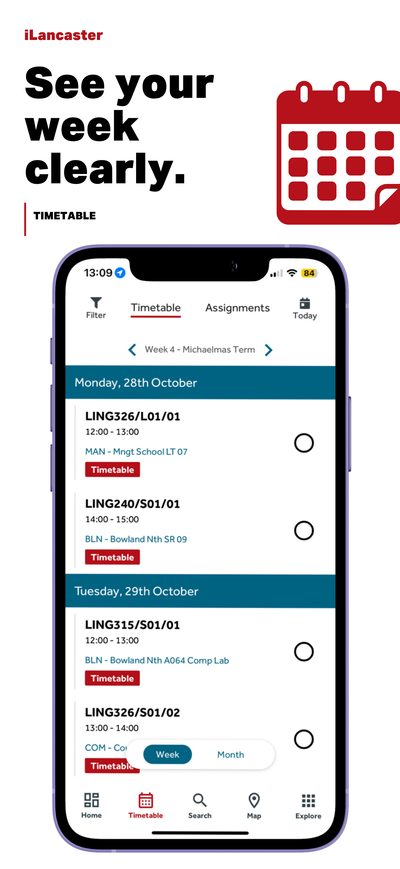 Lancaster home screen with daily overview, news and attendance check-in cards
