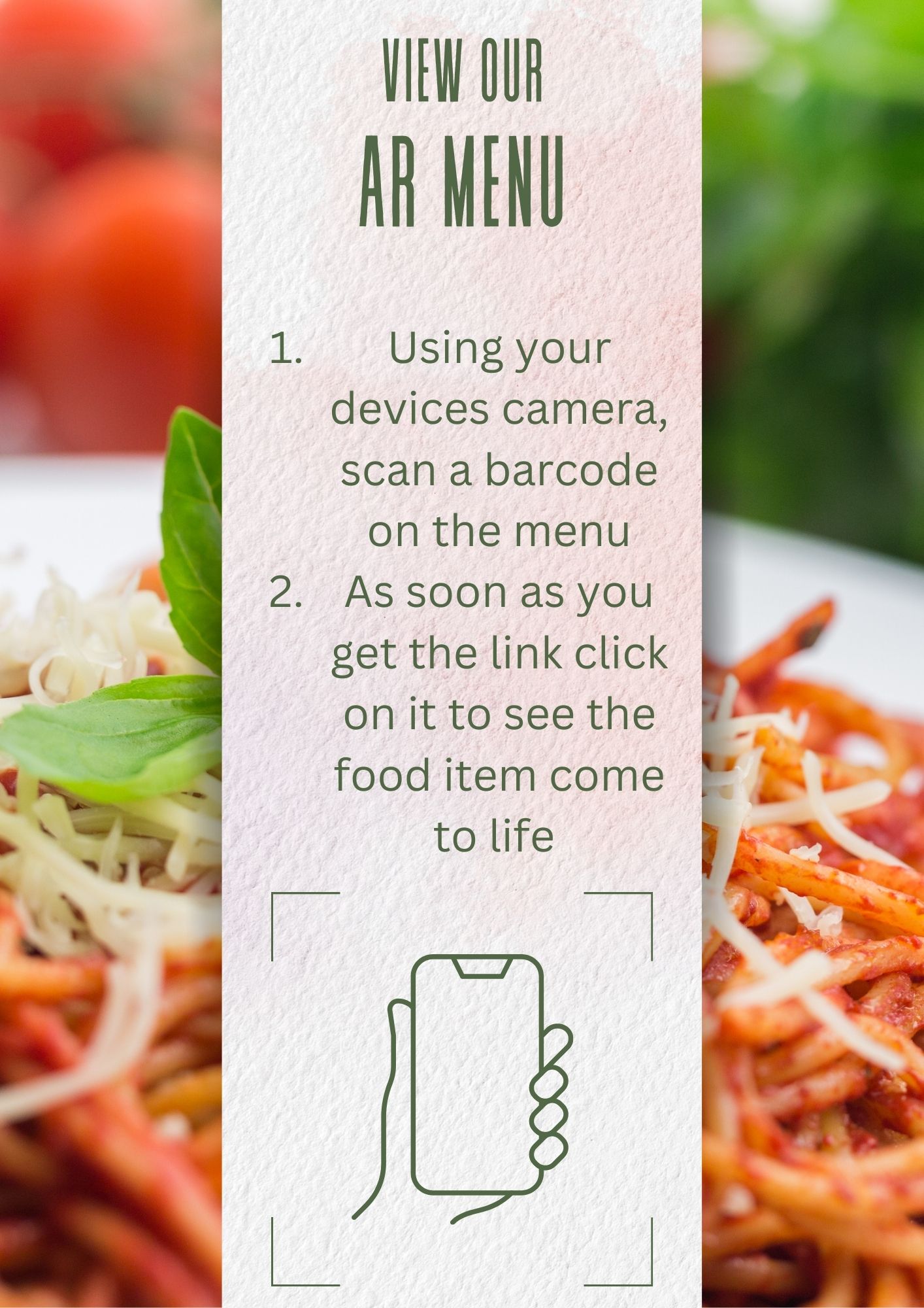 Instructions on how to use AR menu