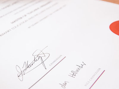 A signed certificate.
