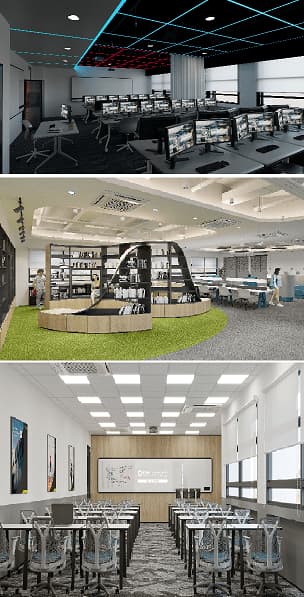 Two people walking on campus