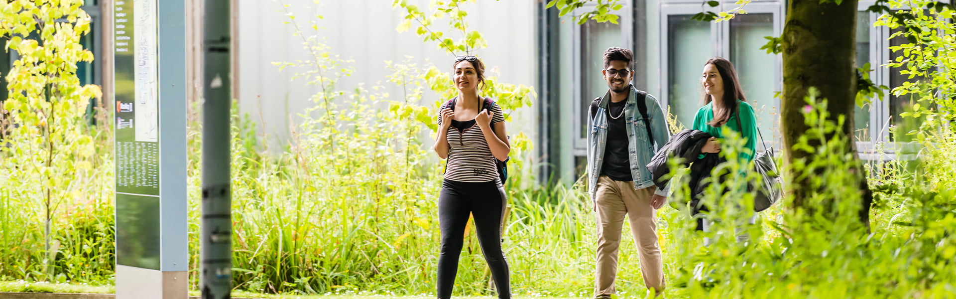 Students walking near the LICA building.