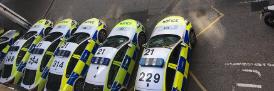 police cars lined up in a row