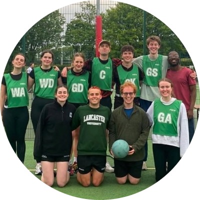 LECSoc members in netballing kit