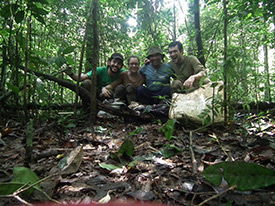 Research team at field station in Brazil