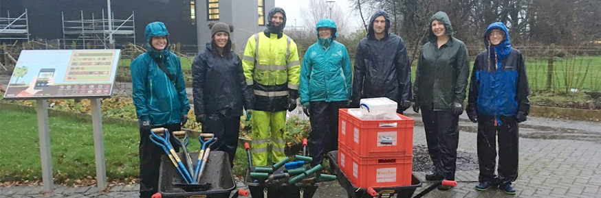 The Sustainability group in the rain