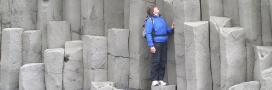 Professor Barbara Maher standing among rock formations