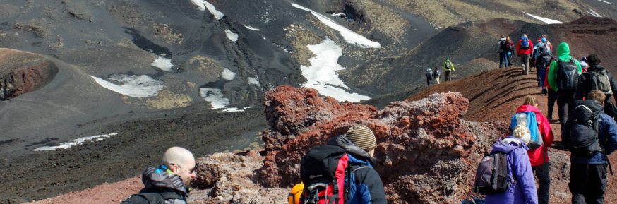 Students trek volcano